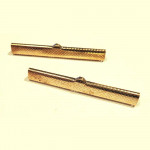 2x kc-goldfarbene Bandklemme 50mm II. WAHL Bandverbinder - Schmuckzubehör