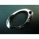 1x ovaler Ringverschluss silberfarben 42x24mm - Schmuckzubehör