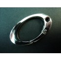1x Ringverschluss 42x24mm oval silberfarben - Schmuckzubehör