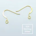 2x vergoldete 925 Sterling Silber Ohrhaken 16x18mm - Schmuckzubehör - Leisure-Beads DIY