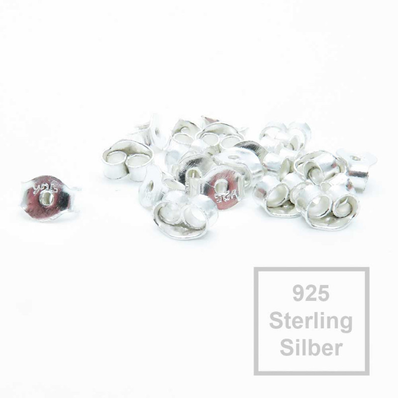 2x 925 Sterling Silber Ohrstopper 5,2x3,7mm - Schmuckzubehör - Leisure-Beads DIY