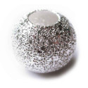 Großloch Metallperle 12mm Innen 5mm Stardust hellsilberfarben - Schmuckzubehör