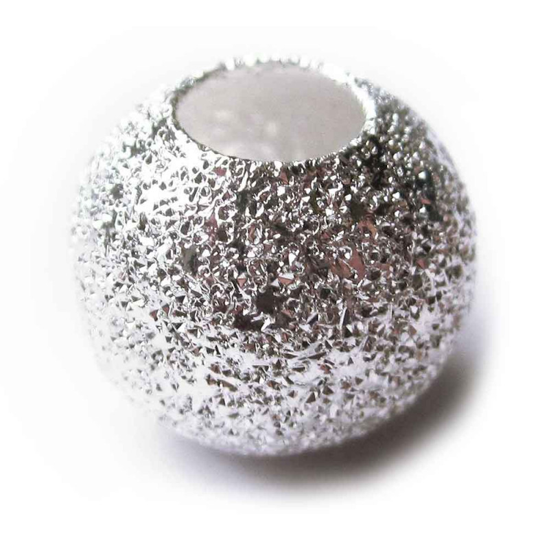 Großloch Metallperle 12mm Innen 5mm Stardust hellsilberfarben - Schmuckzubehör - Leisure-Beads DIY