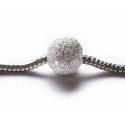Großloch Metallperle 12mm Innen 5mm Stardust hellsilberfarben - Schmuckzubehör