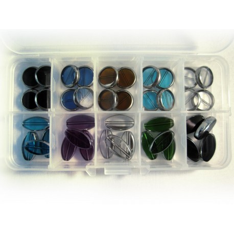 Leisure-Beads - Bunter Perlenmix Perlen aus Glas - Schmuckzubehör Set