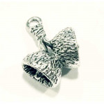 1x silberfarbene Eichel Hauben Anhänger 19x15mm Schmuckanhänger - Schmuckzubehör
