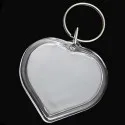 10x Foto Schlüsselanhänger Herzform 7,8x5cm transparent - Schlüsselanhänger - Leisure-Beads DIY