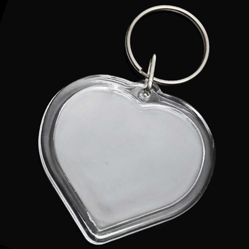 Leisure-Beads - 10x Foto Schlüsselanhänger Herzform 7,8x5cm transparent - Schlüsselanhänger