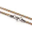 1x Edelstahl Halskette 50cm x 2,2mm silber- und goldfarbene Kordelkette - Schmuckzubehör Schmuckkette - Leisure-Beads DIY
