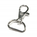 1x silberfarbener Karabinerhaken 41x25mm Karabiner mit Wirbel für Schlüsselband - Schmuckzubehör