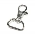1x silberfarbener Karabinerhaken 41x25mm Karabiner mit Wirbel für Schlüsselband - Schmuckzubehör - Leisure-Beads DIY