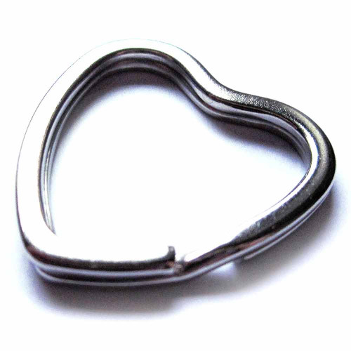 Leisure-Beads - Schlüsselring Herz 30x31mm silberfarben - Schlüsselanhänger
