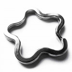 Schlüsselring Blume 34mm silberfarben stabil und massiv - Motiv Schlüsselring