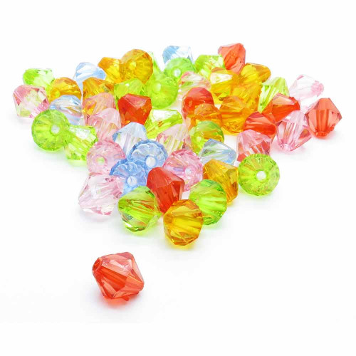 Leisure-Beads - 30g bunte Acryl Perlen 8mm in Mix Rhomben - Schmuckzubehör