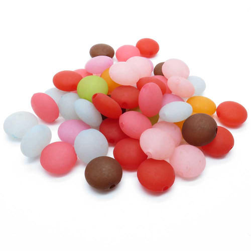 Leisure-Beads - 40g bunte Acryl Perlen 17x10mm in Mix - Schmuckzubehör