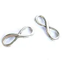 1x silberfarbenes Infinity 23x8mm Unendlichkeitszeichen Lederband Verbinder - Schmuckzubehör - Leisure-Beads DIY