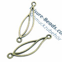 1x bronze Kettenverbinder 35x10mm Blattform - bronze Schmuckzubehör