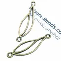 1x bronze Kettenverbinder 35x10mm Blattform - bronze Schmuckzubehör - Leisure-Beads DIY