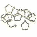 10x Blumen Anhänger silberfarben 20mm