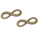 1x bronze Infinity 23X8mm Unendlichkeitszeichen bronze Lederband Verbinder - bronze Schmuckzubehör