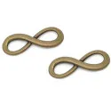 1x bronze Infinity 23X8mm Unendlichkeitszeichen bronze Lederband Verbinder - bronze Schmuckzubehör - Leisure-Beads DIY