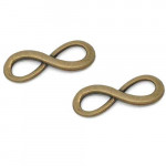 1x bronzefarben Infinity 23X8mm Unendlichkeitszeichen - Schmuckzubehör