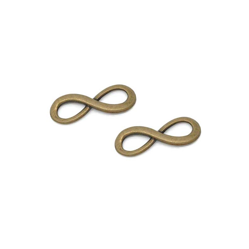 1x bronzefarben Infinity 23X8mm Unendlichkeitszeichen - Schmuckzubehör - Leisure-Beads DIY