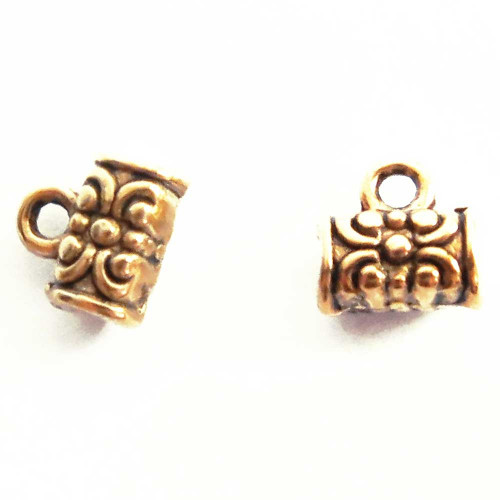 Leisure-Beads - 2x goldfarbene Kettenverbinder 7x4mm Innen 1,2mm Tube Lederband Kettenverteiler - Schmuckzubehör