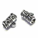 2x Tube Kettenverbinder Lederband 11x9mm Großloch Kettenverteiler silberfarben - Schmuckzubehör - Leisure-Beads DIY