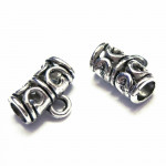 2x Tube Kettenverbinder 11x9mm Großloch silberfarben - Schmuckzubehör