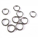 10x Acryl Ring 9mm geschlossen rund in silberfarben - Schmuckzubehör