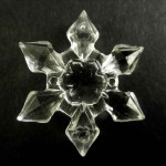 1x transparent Acryl Kettenverbinder 29x7mm Schneeflocke - Schmuckzubehör