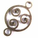 1x Kettenverbinder 36x23mm Kettenverteiler bronzefarben - bronze Schmuckzubehör