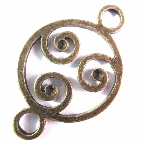 Leisure-Beads - 1x Kettenverbinder 36x23mm Kettenverteiler bronzefarben - Schmuckzubehör