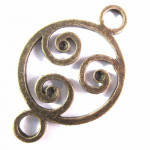 1x Kettenverbinder 36x23mm Kettenverteiler bronzefarben - Schmuckzubehör