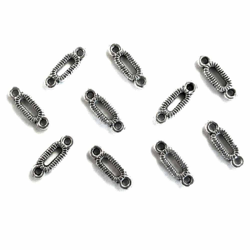 8x Kettenverbinder 13mm Kettenverteiler schmal silberfarben - Schmuckzubehör - Leisure-Beads DIY