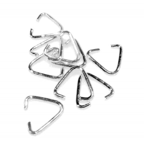 Leisure-Beads - 10x hellsilberfarbene Collierschlaufe 7x8mm Anhängerhaken - Schmuckzubehör