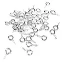 20x versilberte Schmuckhaken Perlenhaken 10mm hellsilber Anhängerösen zum Eindrehen - Schmuckzubehör - Leisure-Beads DIY