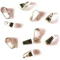 10x kleine versilberte Collierschlaufe 6x3mm Anhängerhaken hellsilberfarben - Schmuckzubehör Collierschlaufe - Leisure-Beads DIY