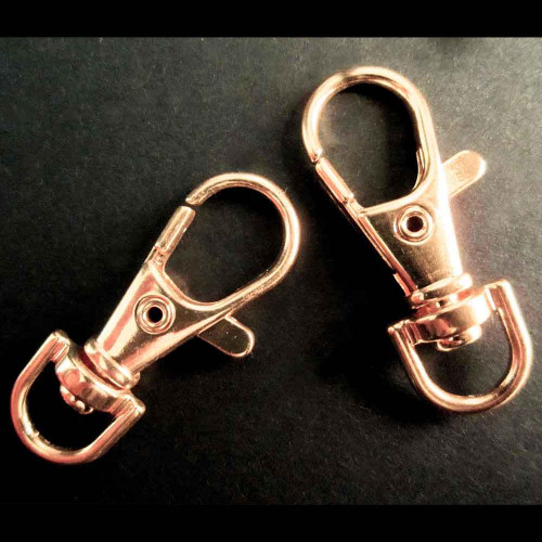 Leisure-Beads - 1x rosegoldfarben Karabinerhaken 38x15mm - Schmuckzubehör