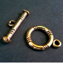 Goldfarbener Knebelverschluss Ring 12mm Toggle - Schmuckubehör