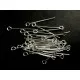 30 Kettelstifte 30mm hellsilberfarben Schmuckdraht mit Öse - Schmuckzubehör - Leisure-Beads DIY