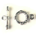 Knebelverschluss Toggle silberfarben Ringteil 15 mm