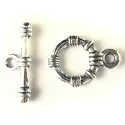 Knebelverschluss Toggle silberfarben Ringteil 15 mm - Leisure-Beads DIY