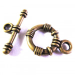 1x bronzefarben Knebelverschluss Ring 15x21mm Toggle - Schmuckzubehör Schmuckverschluss
