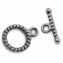 Gunmetal Knebelverschluss 14x10mm Toggle - Schmuckzubehör Schmuckverschluss