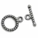 Gunmetal Knebelverschluss 14x10mm Toggle - Schmuckzubehör Schmuckverschluss - Leisure-Beads DIY