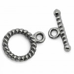 1x gunmetal Knebelverschluss 14x10mm Toggle - Schmuckzubehör