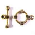 2x goldfarbener Knebelverschluss Ringdurchmesser ca. 14 mm goldfarbener Toggle - goldfarben Schmuckzubehör Schmuckverschluss - Leisure-Beads DIY