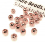 10x rosegoldfarben Stardust 4mm angerauhte Metallperle - Schmuckzubehör Metallperlen